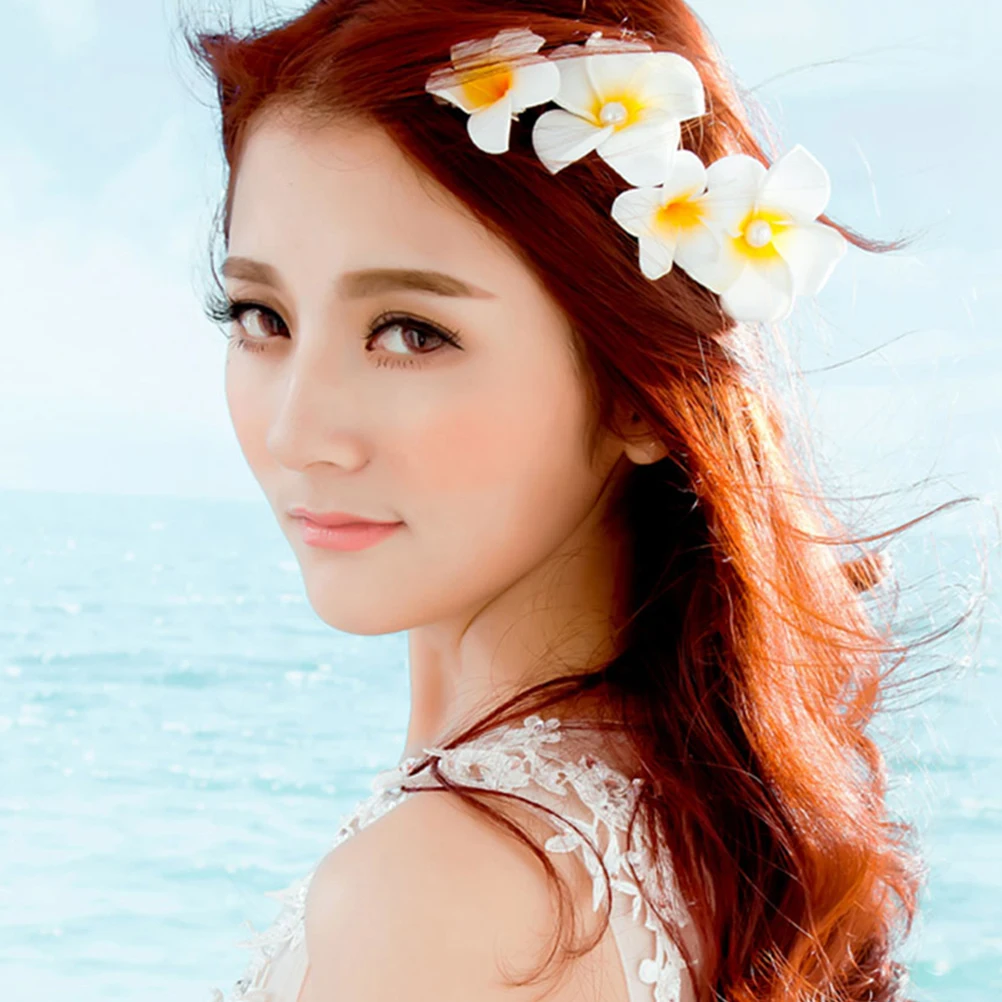 

24pcs Plumeria Flower Hair Clips For Women Thin Hair Decorative Barrettes Party Wedding Accessories Colorful Styling