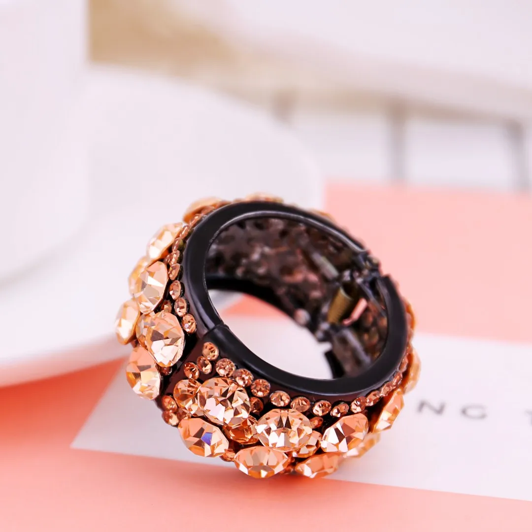 Young Girls Hair Ring Headwear Korean rhinestone hair clip with a high ponytailhair ring clip Glitter hair clip hair Accessories