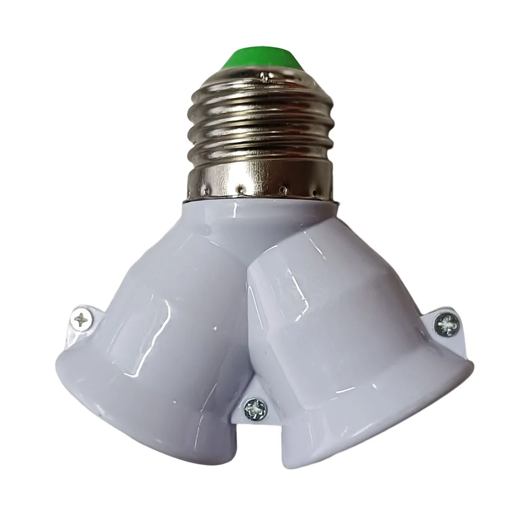 2 in 1 E27 Socket Splitter Adapter Y-Shape Lamp Holder Converter Dual Heads Lamp Holder Light Bulb Converter for Indoor