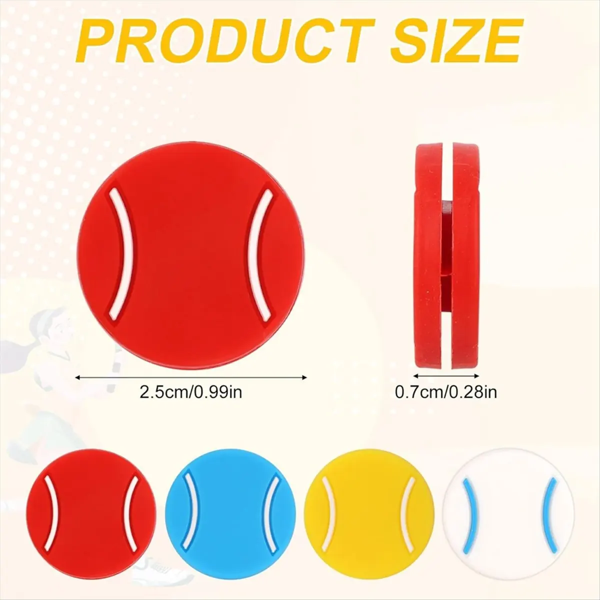L79A 16pcs Tennis Racket Dampeners, Soft Silicone Racquet Vibration Damper Cute Pattern Shock Absorbers Tennis Accessories view 6