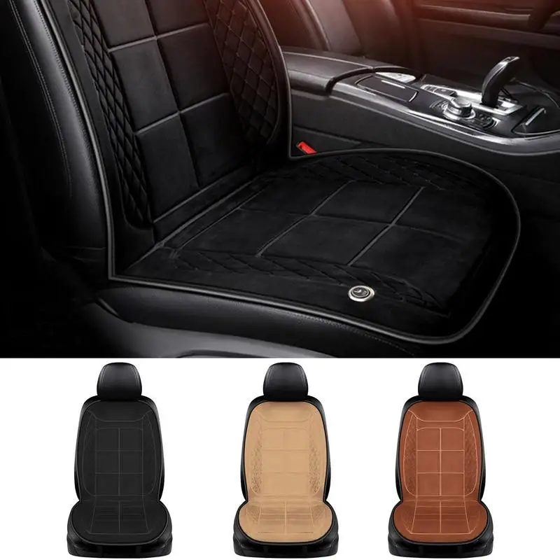 Heated Car Seat Cover Cushion Winter Electric Heating Pad 12V24V Freeze Resistant Plush Warmer Universal Vehicle Car Accessory