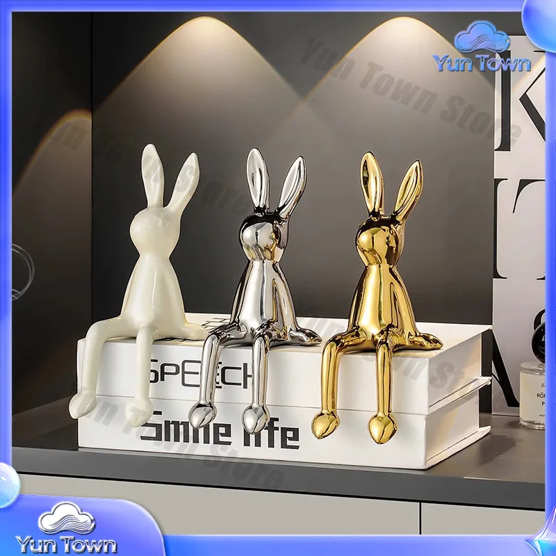 German creative sitting long-eared rabbit ornament high-end living room TV cabinet wine cabinet entrance light luxury home