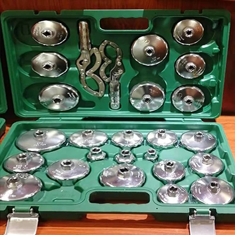 27 Pcs/Set Oil Filter Cap Wrench Socket 65mm-101mm Cup Tool kit