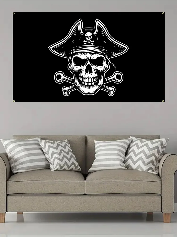 Pirate Flag Unique Design Print,Pirate Theme, Adventure Style,Longlasting Print,Printed Flag, Pirate Fans