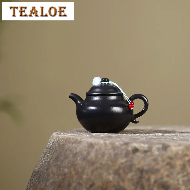

100ml Yixing Purple Clay Teapots Handmade Black Lotus Seed Pot Raw Ore Zhu Mud Tea Making Kettle With Infuser Zisha Tea Set Cha