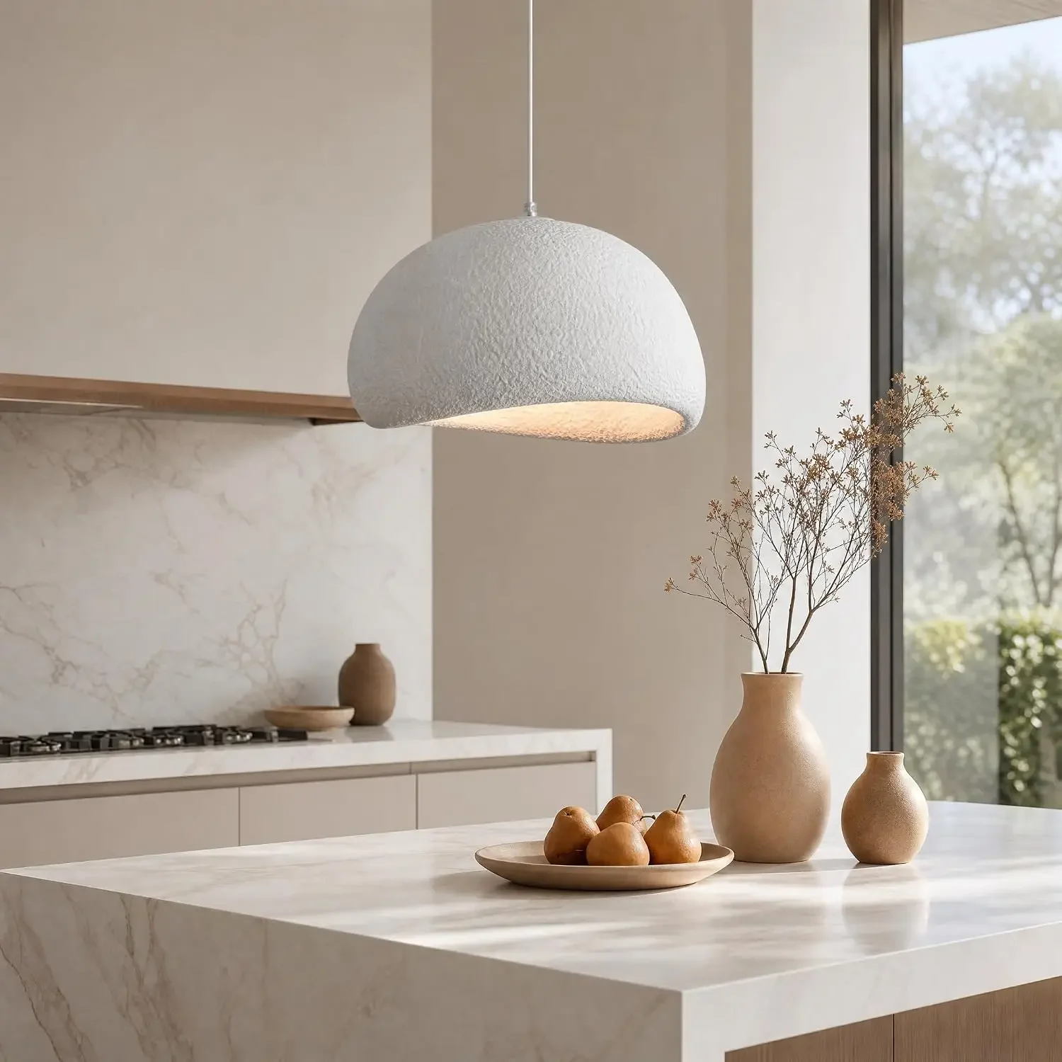 JOYINLED Wabi Sabi Pendant Chandelier Japanese Bird Nest Hanging Light Fixture E27 for Dining Room Kitchen Island Restaurant