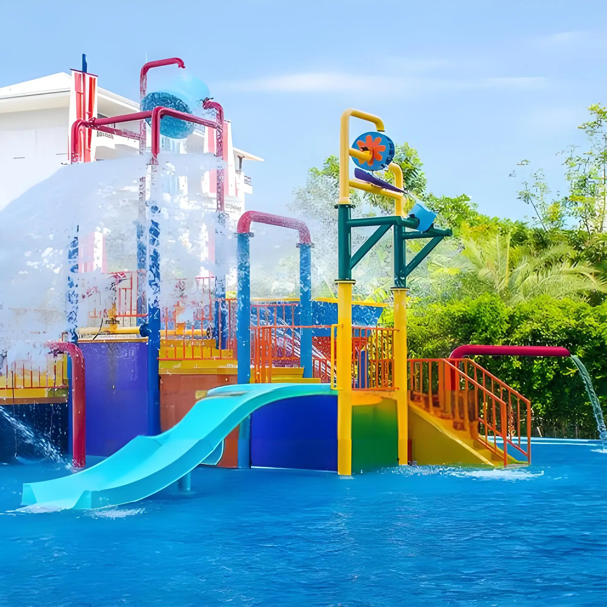 

China Amusement Park Equipment Manufacturers Outdoor Large Water Slide Park Custom Fiberglass Slide