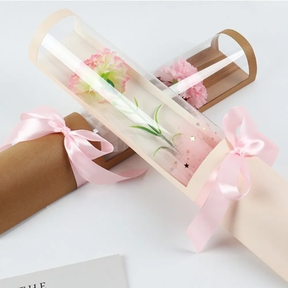 

5pcs Romantic Hug Bucket Bouquet Waterproof Plastic Bag Rose Flowers Box Transparent Flower Arrangement Bags Valentine's Day