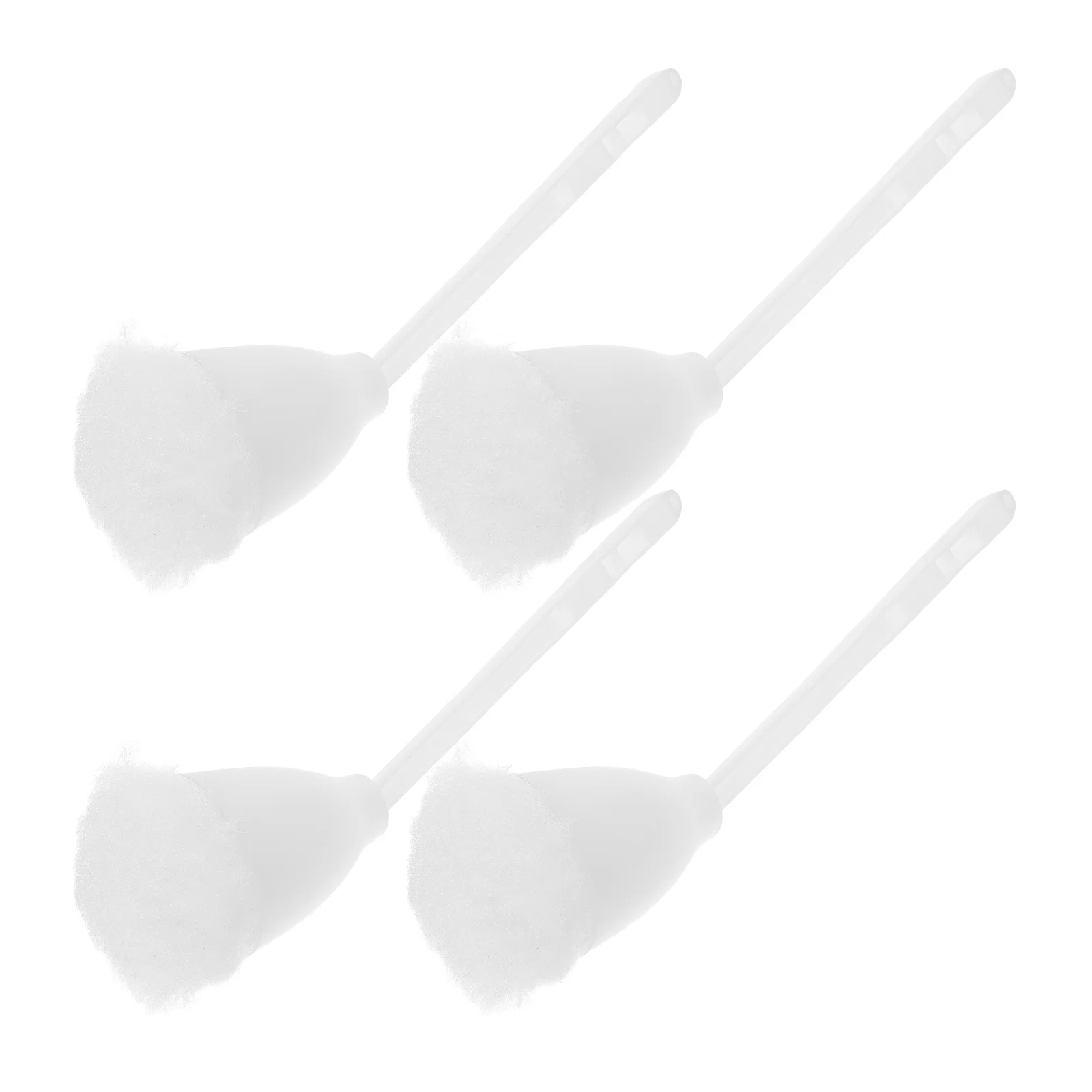 

4pcs White Soft Bristles Toilet Brush Ergonomic Handle Removes Stains Bathroom Cleaning Tool Modern Design Nylon Fiber
