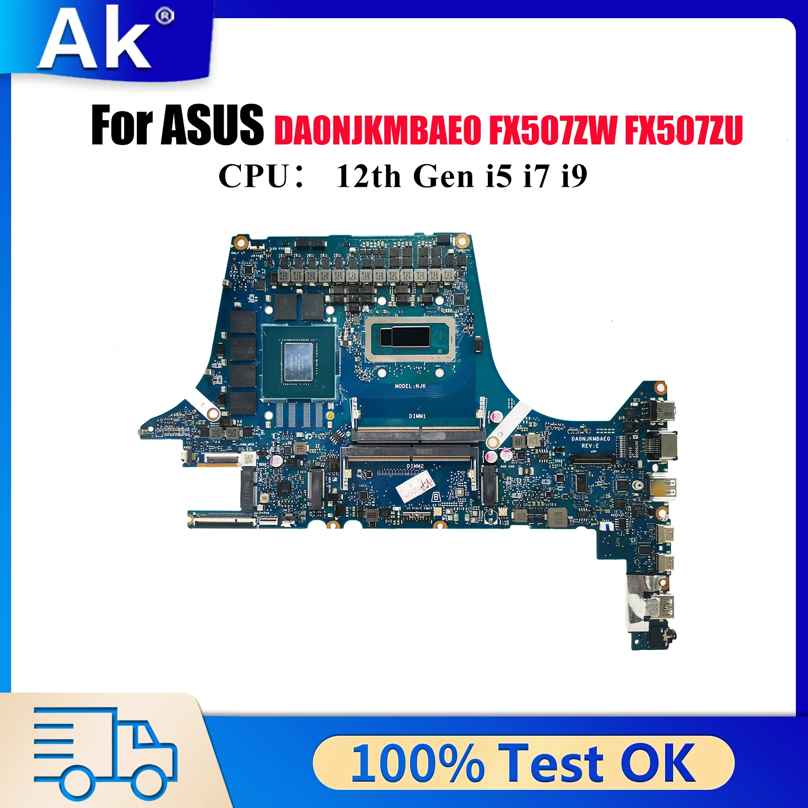 

DA0NJKMBAE0 Материнская плата для ноутбука ASUS TUF Gaming FX507ZV FX507ZM FX507Z FX507ZR FX507ZU FX507ZW Материнская плата с 12-го поколения i5 i7 i9