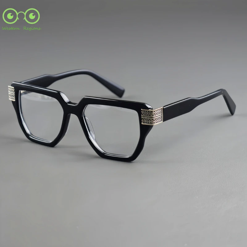 

Высококачественная модная оправа для очков ручной работы из премиального ацетата, в ретро-стиле, квадратная, с толстыми пружинными шарнирами, повседневная, персонализированная, для мужчин и женщин