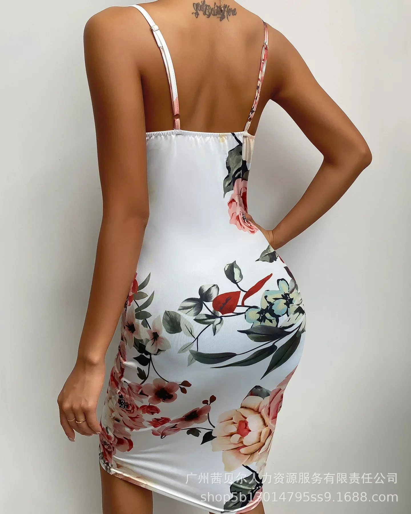 Womens Zomer Camis Jurk Hoge Taille Hoge Taille Bodycon Jurk Jarretel Gedrukt Schede O-hals Sexy Party Bodycon Jurk