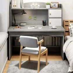 Modern Computer Desk Writing Study Office Gaming Table Laptop Desk Simple Style Compact with Storage Book Shelves Home Office