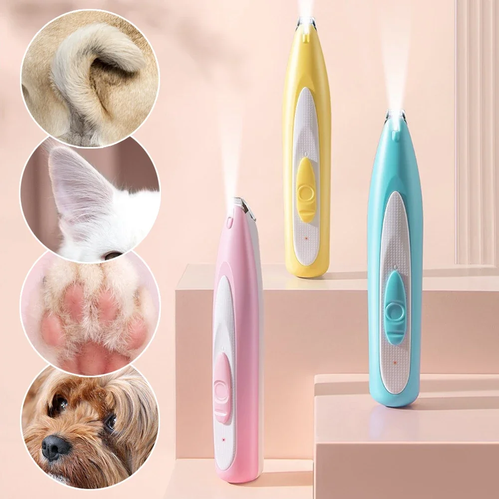 New Dog Paw Trimmer with LED Light Fully Waterproof Pet Hair Trimmer with LED Display Dog Clippers for Grooming 18mm Widen Blade