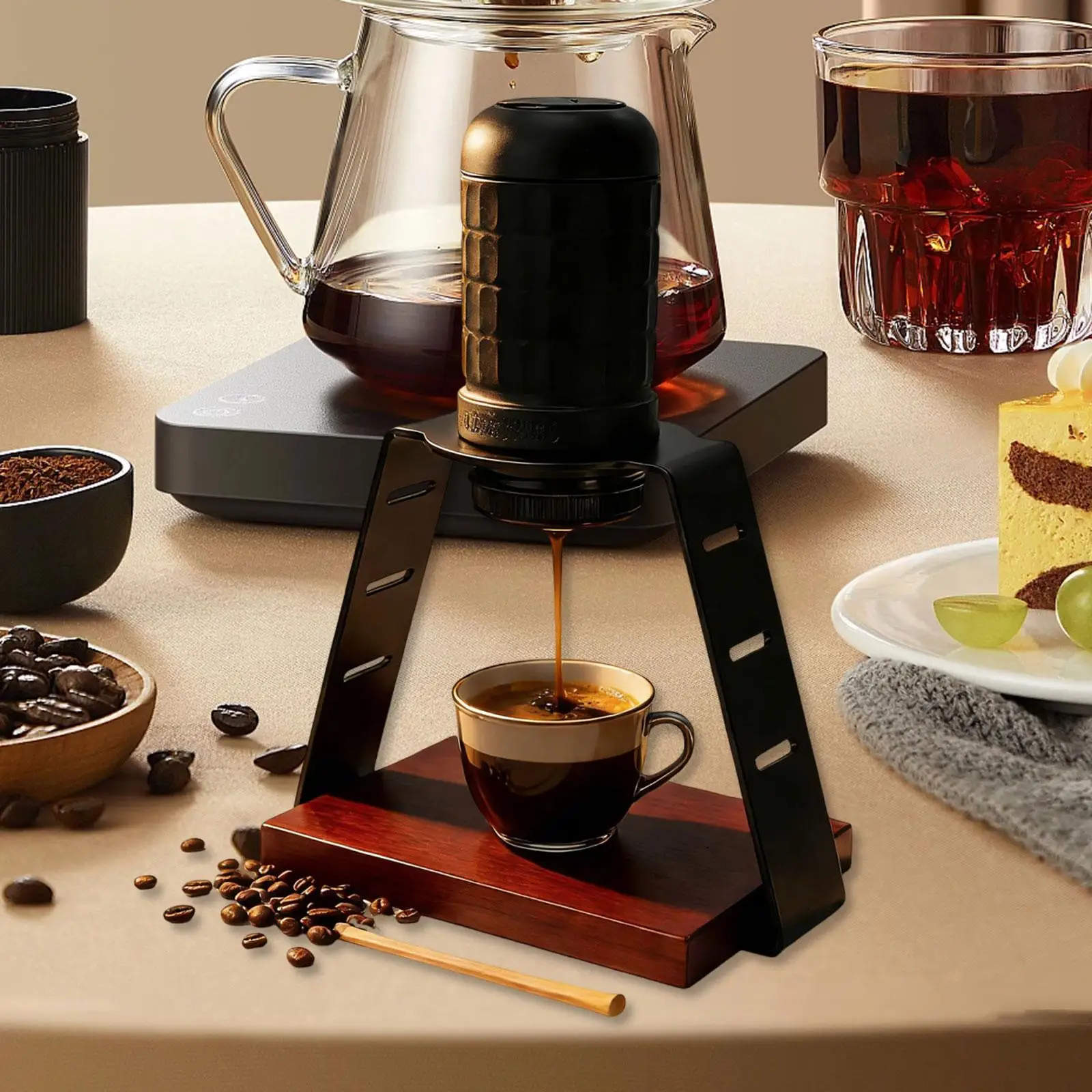 

Pour over Coffee Dripper Stand, Practical, Durability, Hands Brew Bracket, Carbon Steel, Espresso Machine Stand, Convenient