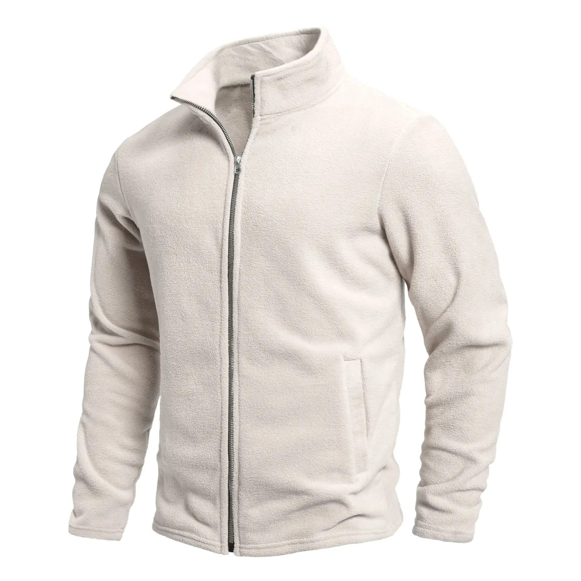 Men's Fleece Jacket with Stand Up Collar Sweatshirt for Autumn Winter 2025 New Thick Warm for Men's Sports Jacket Tactical Top