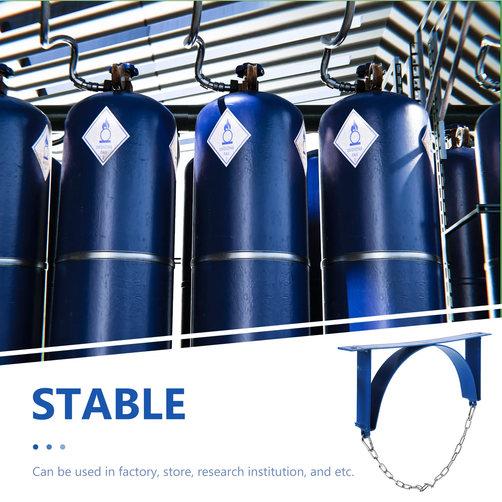

Gas Cylinder Bracket Heavy Duty Iron Propane Tank Holder Wall Mounted Safety Straps for Factory Store Research Use