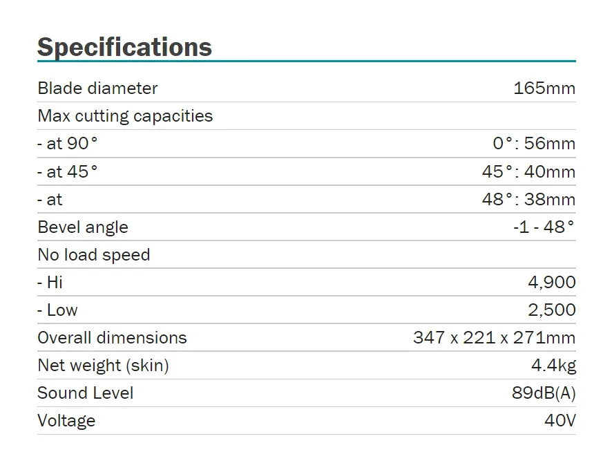 Makita SP001GZ Plunge Cut Saw XGT Brushless Cordless AWS 165MM 6-1/2\