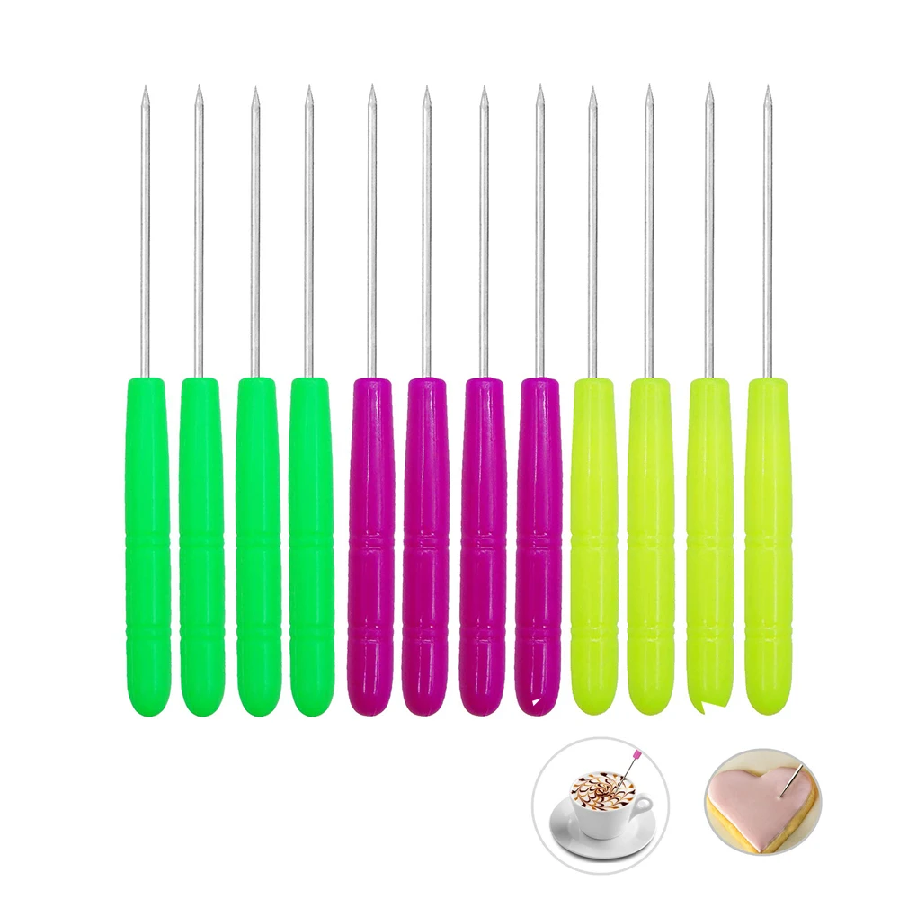 12Pcs/Set Sugar Stir Needle Scribe Tool for Cookies Royal Icing Tools Needle Modelling Tool Sugar Cookie Decorating Supplies