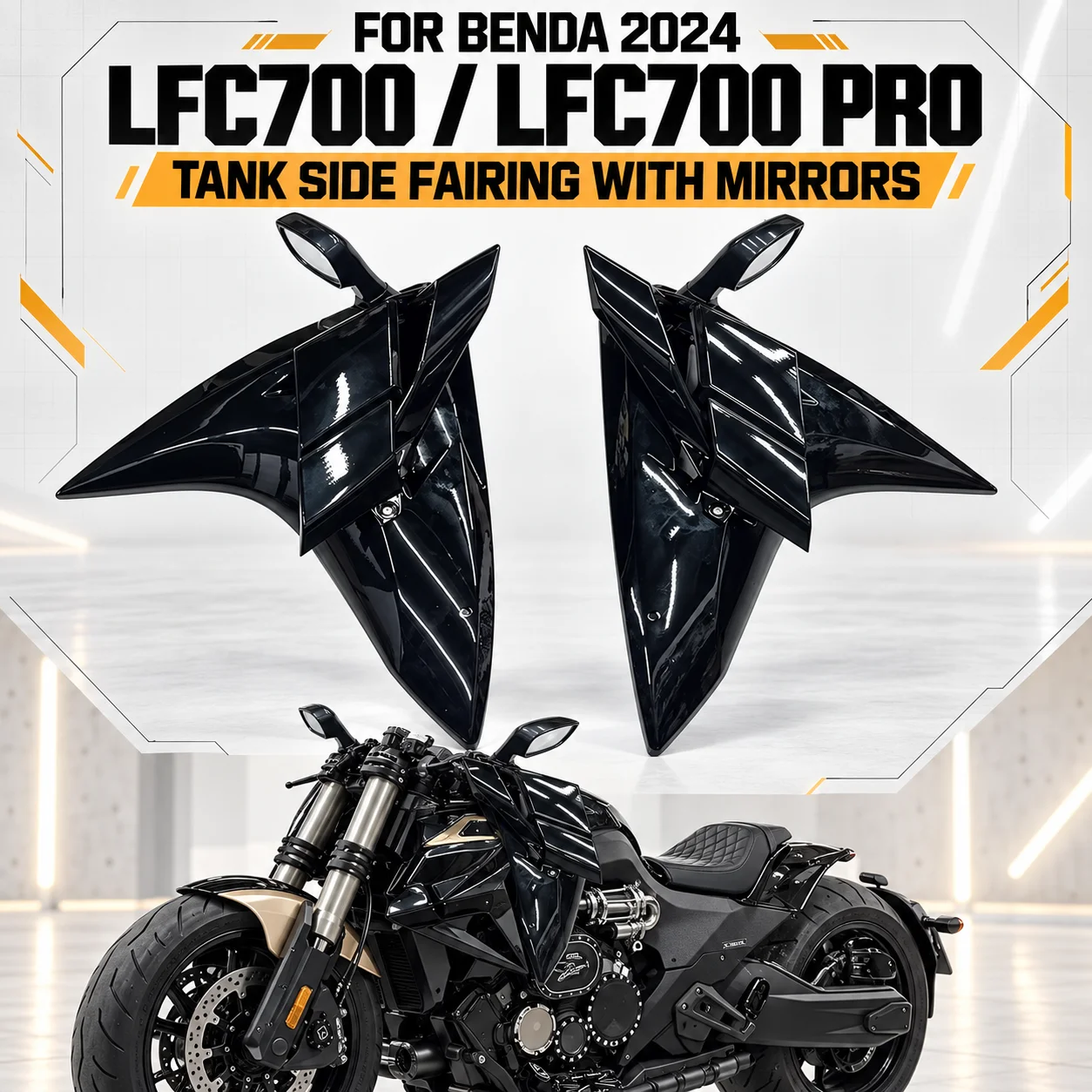For BENDA LFC 700 PRO 2024+ Motorcycle Modification Side Fairing Cover Fuel Tank Side Trim Panel ABS Fairing Accessories