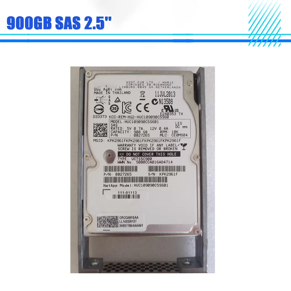 

For NetApp HDD E2624 900GB SAS 2.5'' 0B27265 111-01113 E-X4036B-R6 Hard Disk