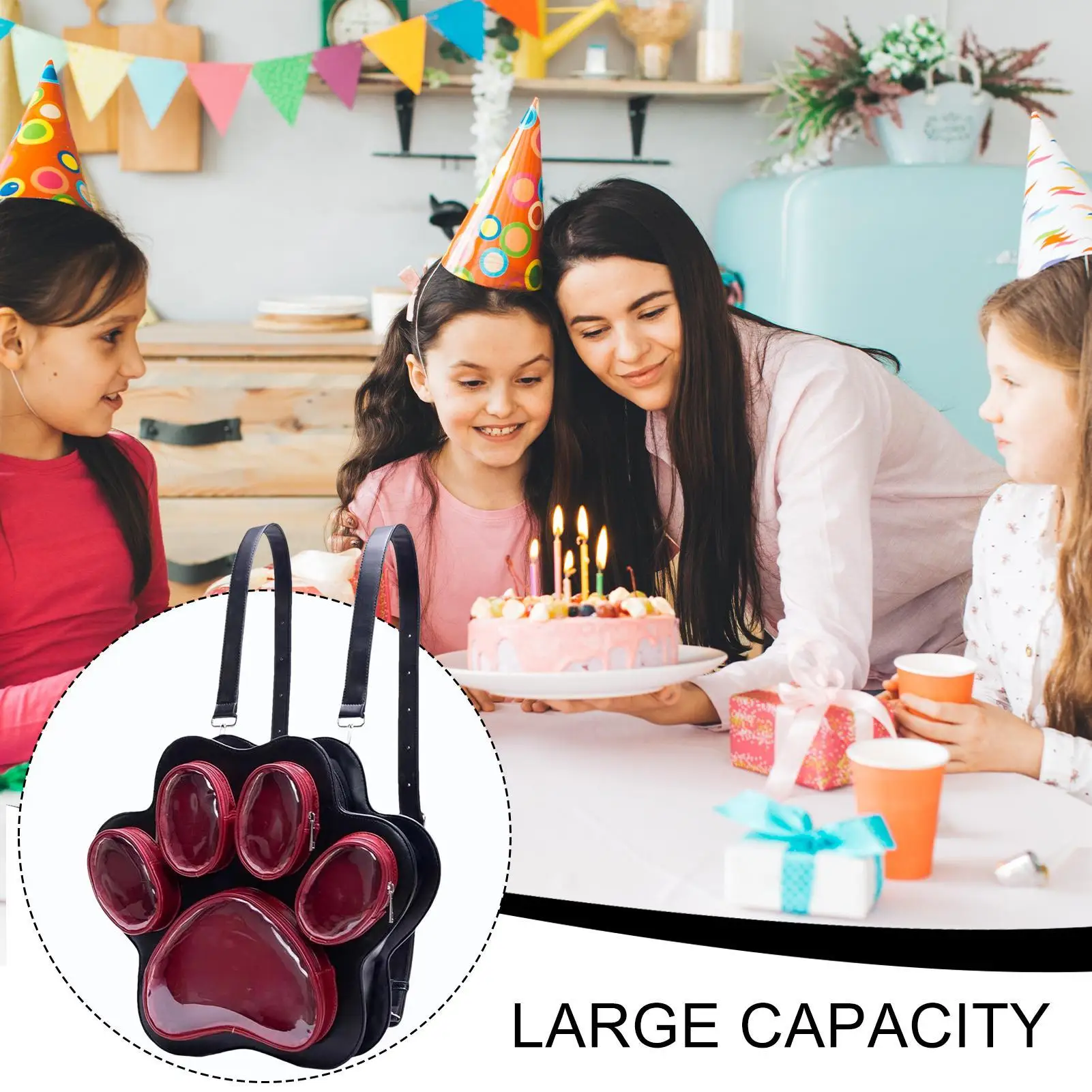 

Cute Backpacks For Girls Womens Bookbag Cat Paw Backpack Storage Bag Large Lightweight Travel Daypack For Student Kids Women