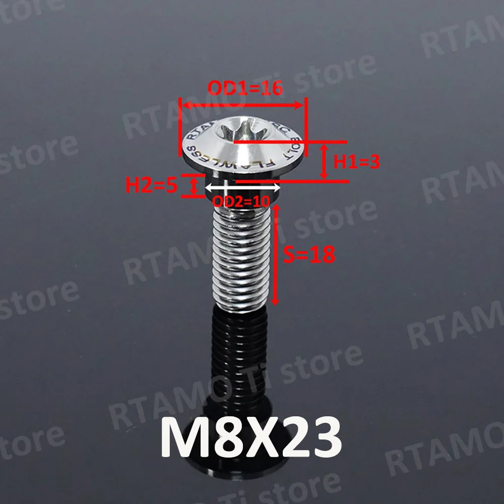 RTAMO Gr5 Titanium Bolt M8X23/26 Brake Disc Screw Torx Head Step Screw for Honda Forza 350 Wave 125i/110i PCX160 Yamaha Xmax 300