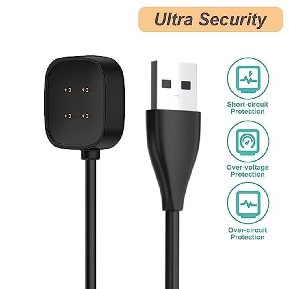 Charger for Fitbit Sense/Sense 2/Versa 3/Versa 4, Replacement USB Charging Cable for Fitbit Smart Watch (3.3ft/1m)