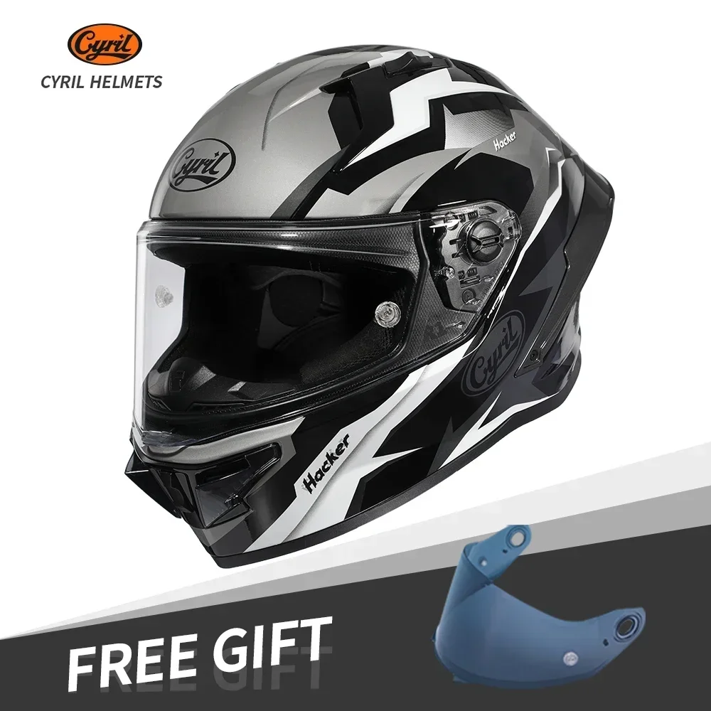 Cyril Men's Moto Casco Bright Lens Safety Women's Full Helmet ECE Certified DOT LightWeight Motorcycle Accessories Cool Helmets