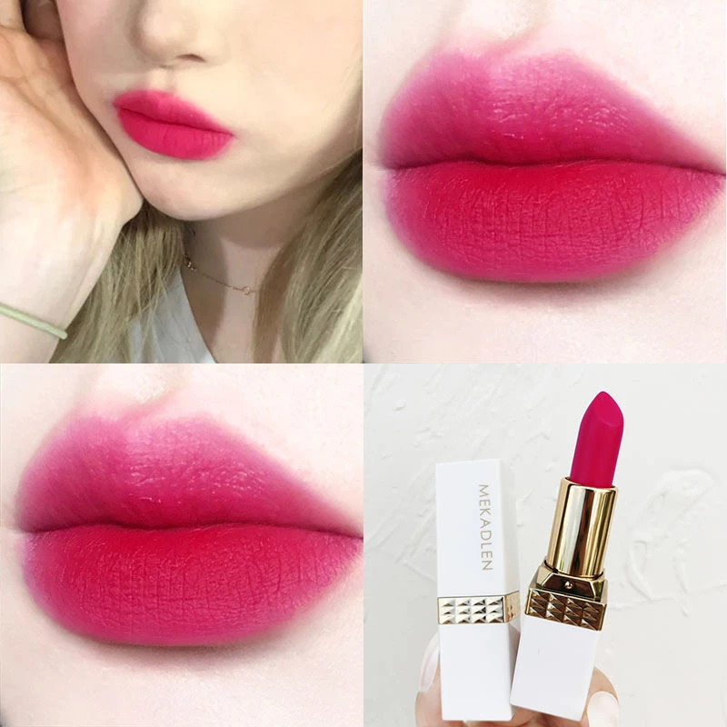 Matte lippenstift Langdurige waterdichte fluwelen lippenstift Roze rode lippenstiften Lippenstift Roze make-up Cosmetische cosmetische damesmake-up