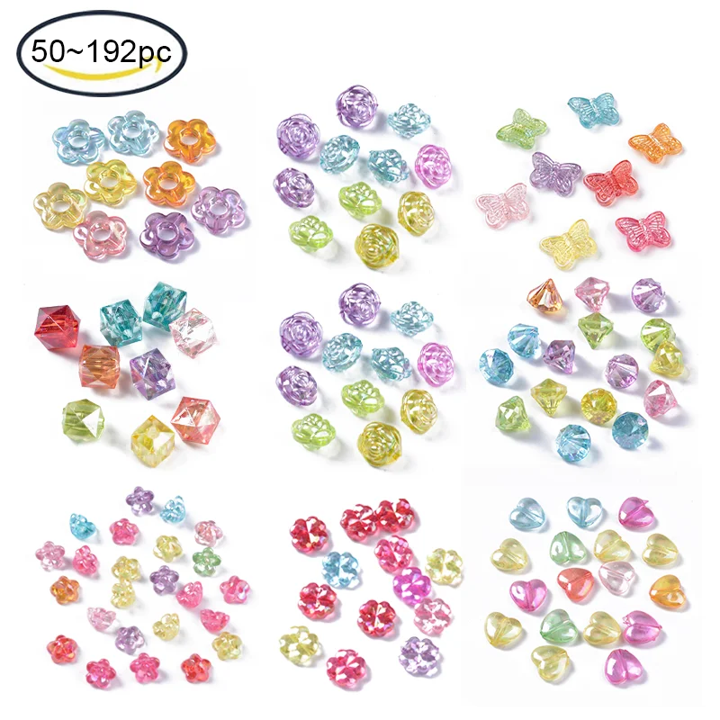 

50g Transparent Acrylic Beads AB Color Plated Butterfly Mixed Color 11x14x3.5mm Hole: 1.6mm about 192PCSs/50g