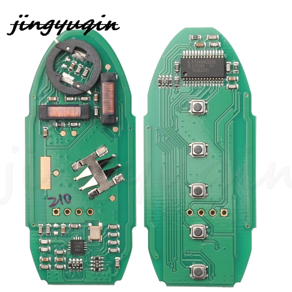 jingyuqin S 180144110   5 przycisków Inteligentny pilot zbliżeniowy SUV 433 MHz 4A Chip KR5S 180144106   Dla Nissana Rogue 2017 2018 Keyless Go