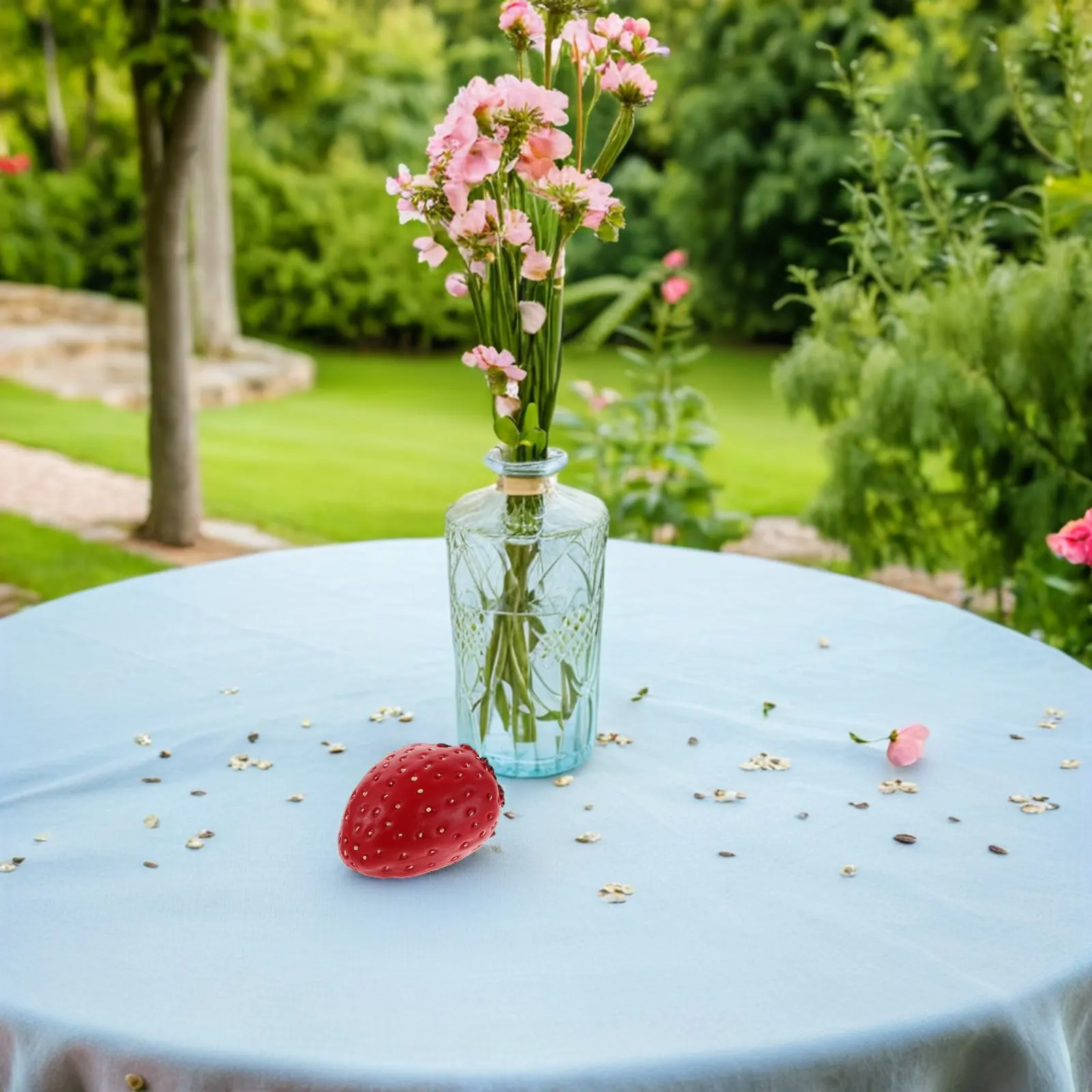 Garden Hidden Key Box Outdoor Strawberry Design Weatherproof Resin Secure Spare Key Hider Decorative Garden Ornament