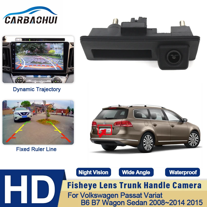 Car Trunk Handle Camera For Volkswagen For VW Passat Variat B6 B7 Wagon Sedan 2008~2015 CCD Night Visioin Rear View Camera