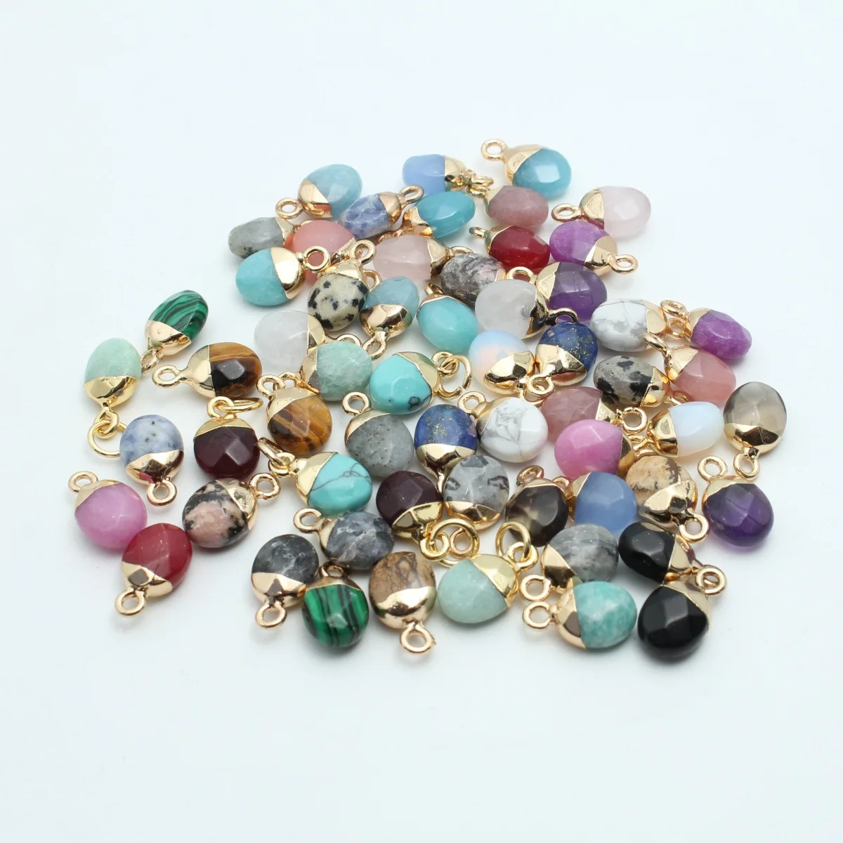 8X14mm natural semi-precious stone denier section small pendant, bracelet necklace jewelry DIY accessories
