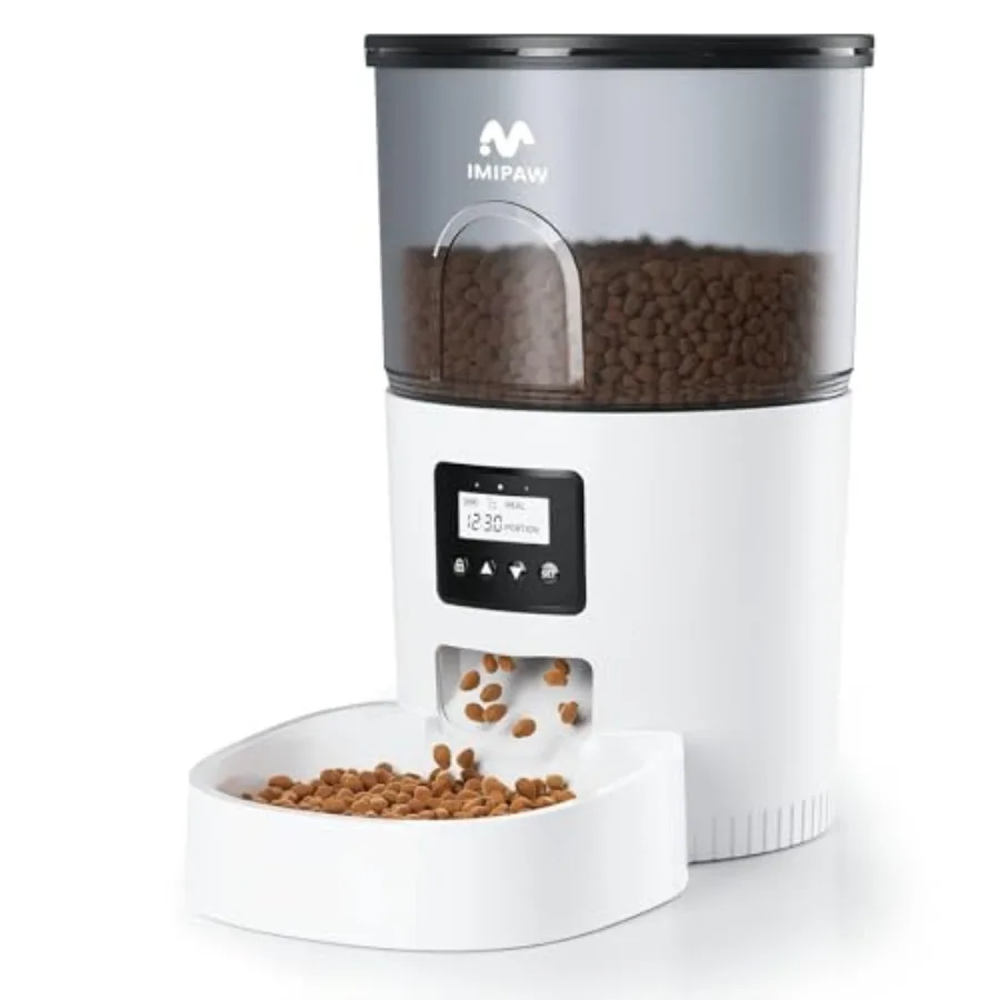 

Automatic Cat Feeder 3L Timed Dry Food Dispenser with Desiccant Bags for Cats and Small Dogs Dual Power Supply Programmable Por