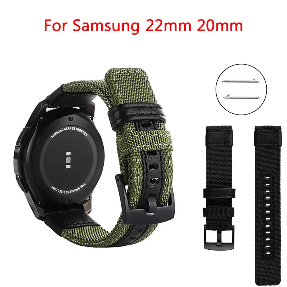 20mm 22mm Nylon Wristband For Samsung Galaxy Watch Active2 Gear S3 for Amazfit HUAWEI Watch GT2 Wrist Strap Bracelet Watchband