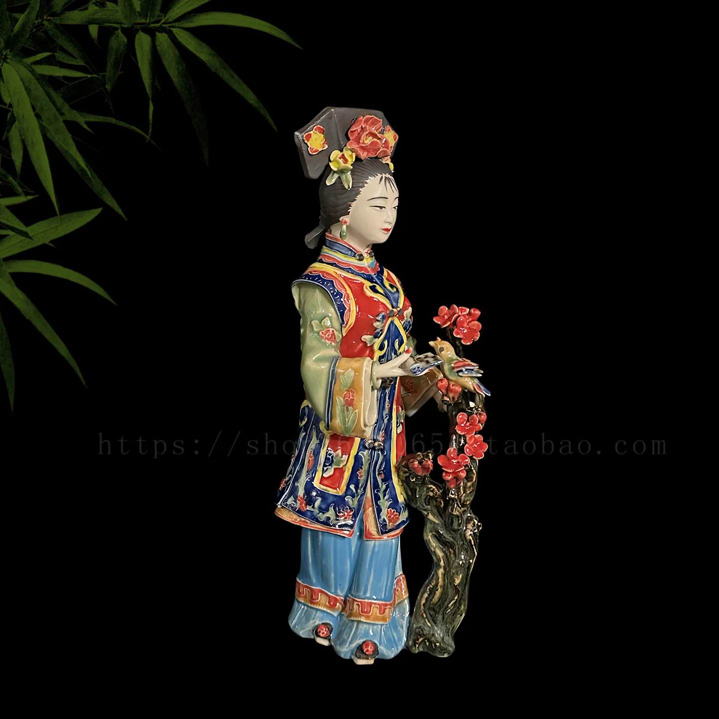Ceramic handicrafts Shiwan doll character Chinese style lady beautiful woman cute living room home simple creative ornament