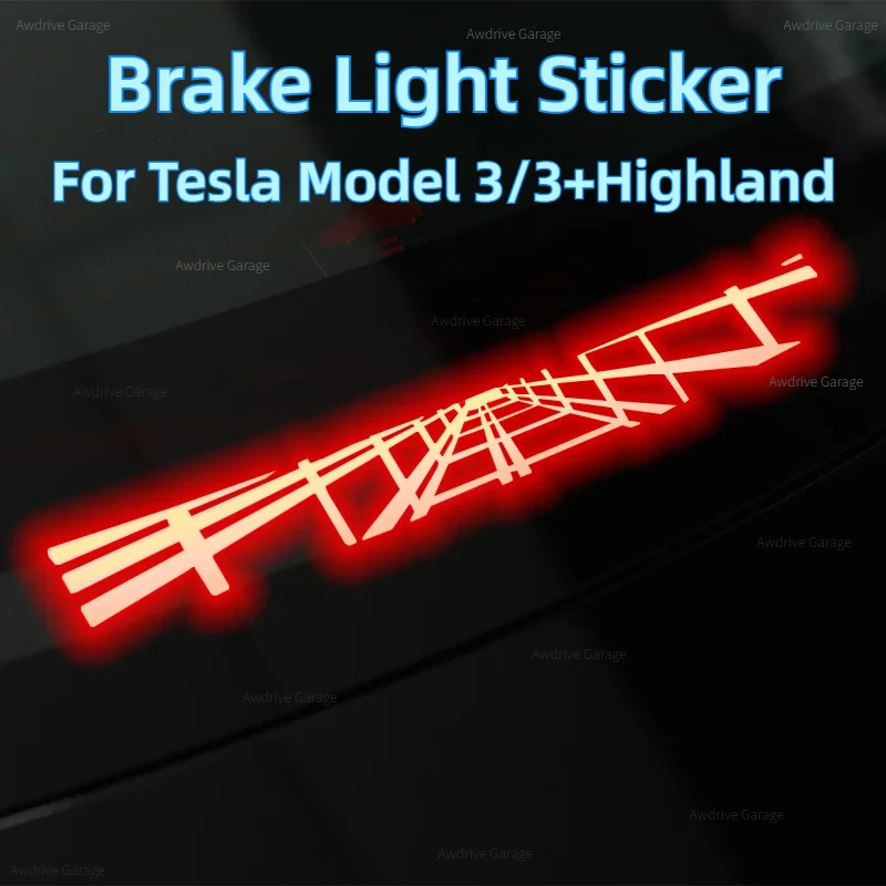 

For Tesla Model 3/3+ Highland 2024 Brake Light Sticker High Brake Light Projection Plate Taillight Sticker Car Decor Accessories