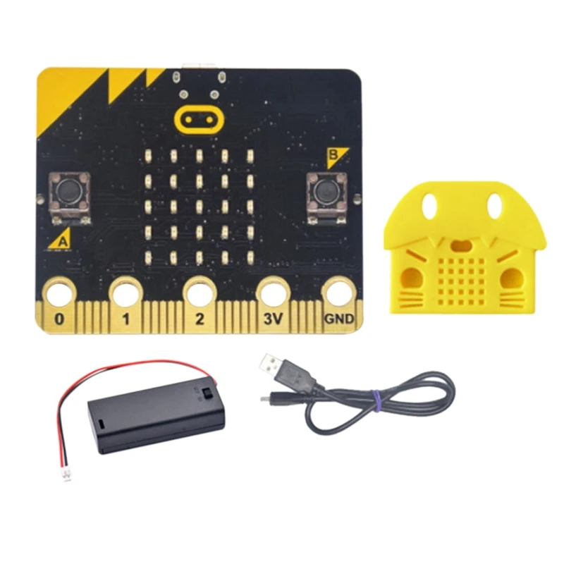 

BBC Microbit Go Start Kit Программируемая обучающая плата Micro:Bit BBC с защитным чехлом + батарейный отсек