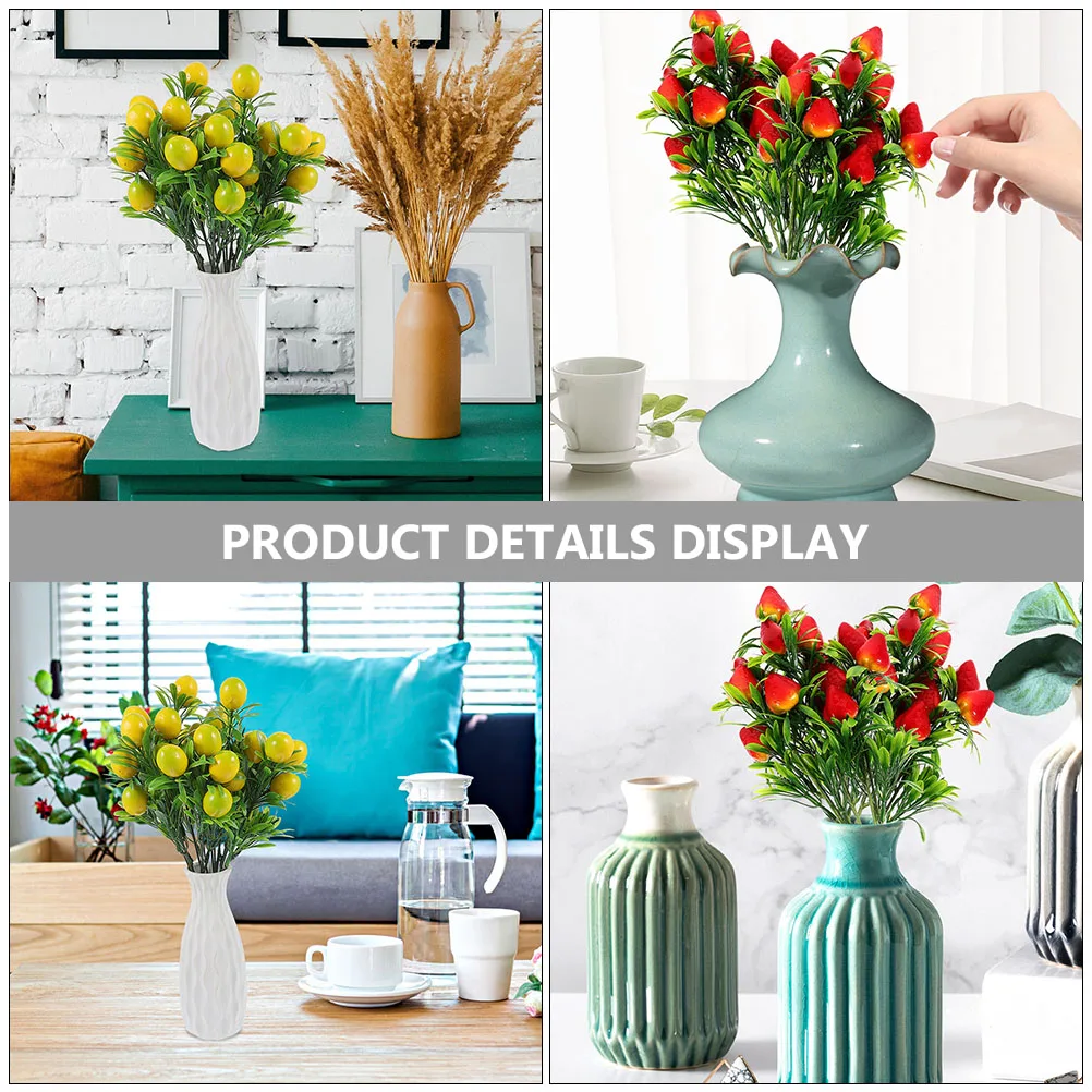 

3 Pcs Branches Home Plants Home Decors Novelty Fake Fruits Creative Table Centerpiece Decors Artificial Fruits Ornaments