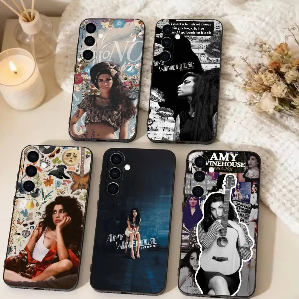 Singer Rehab Amy Winehouse  Phone Case Black Silicone Soft For Samsung Galaxy A73,A72,A71,A70,A53,A52,A51