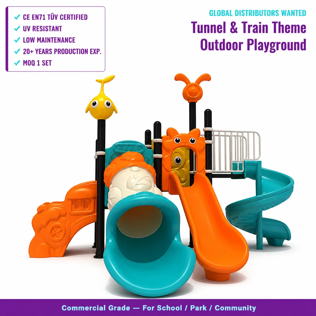 High Quality Customized Outdoor Playground Equipment Slide Set Kids Galvanized Steel LLDPE School Park Community Manufacturer