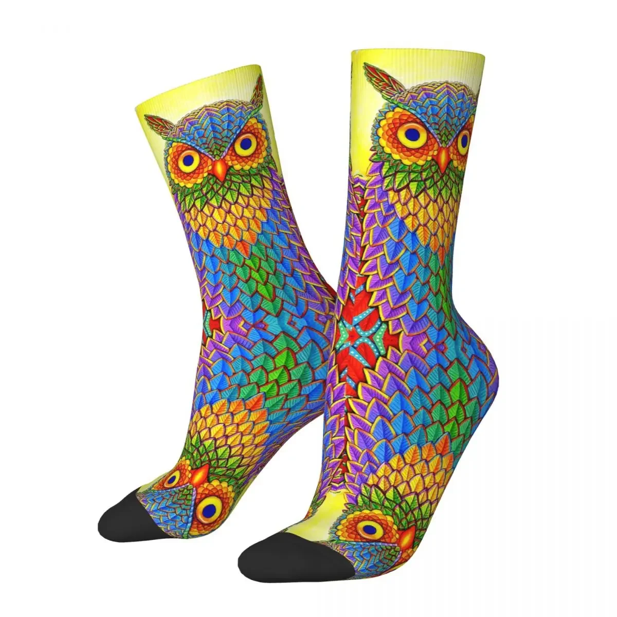 

Colorful Psychedelic Rainbow Owl Socks Harajuku Super Soft Stockings All Season Long Socks Accessories Unisex Christmas Gifts