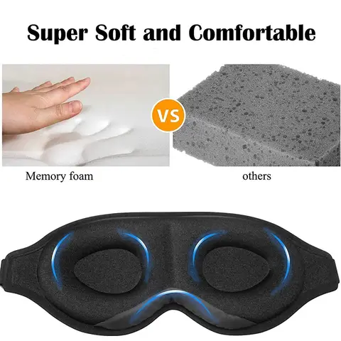 3D-sovmask för kvinnor och män, mjuk, mörkläggningsögonmask för sömn, lyckligt ögonbindel, konkav sovmask med justerbar rem 8 best sales sovmask för barn - №7