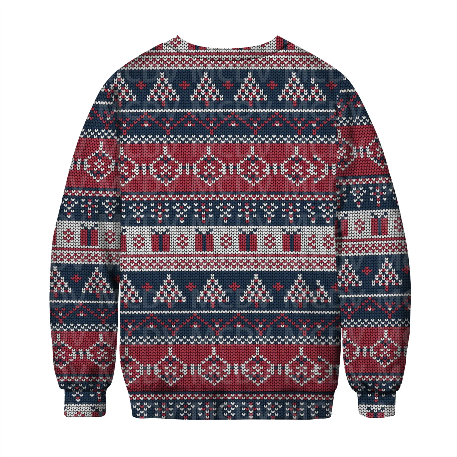 Christmas Sweater Elk and Santa Claus  Printed Casual Knit Sweatshirt Men's For Women's Pullover