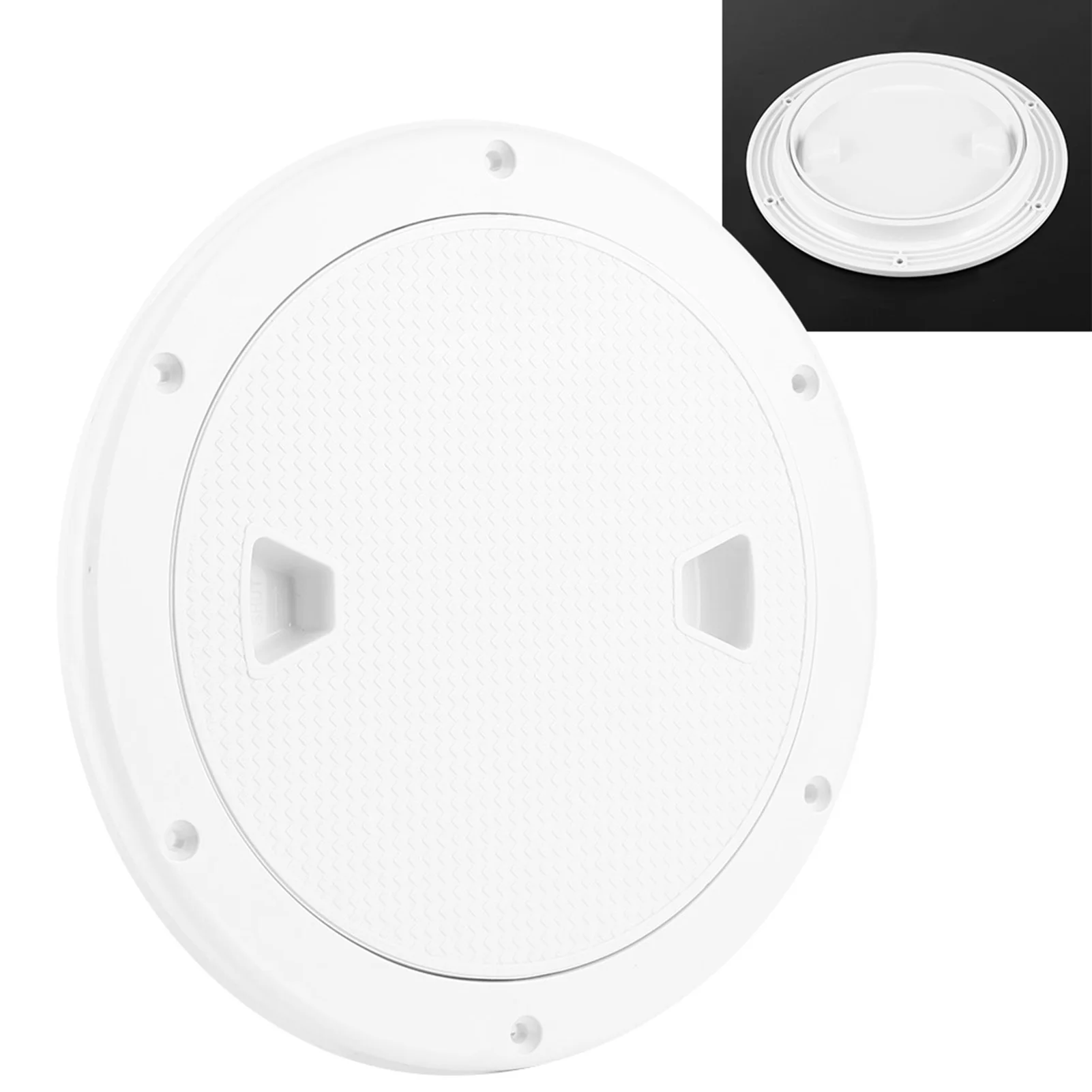 9.84in Deck Plate Round White OEM Replacement Anti UV Corrosion Resistant Boat Inspection Hatch Cover Accessory Part