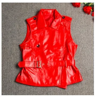 shipping,Brand new style Free women leather vest.sales.fashion slim 100% sheepskin leather jacket.short soft motor jacket.vest