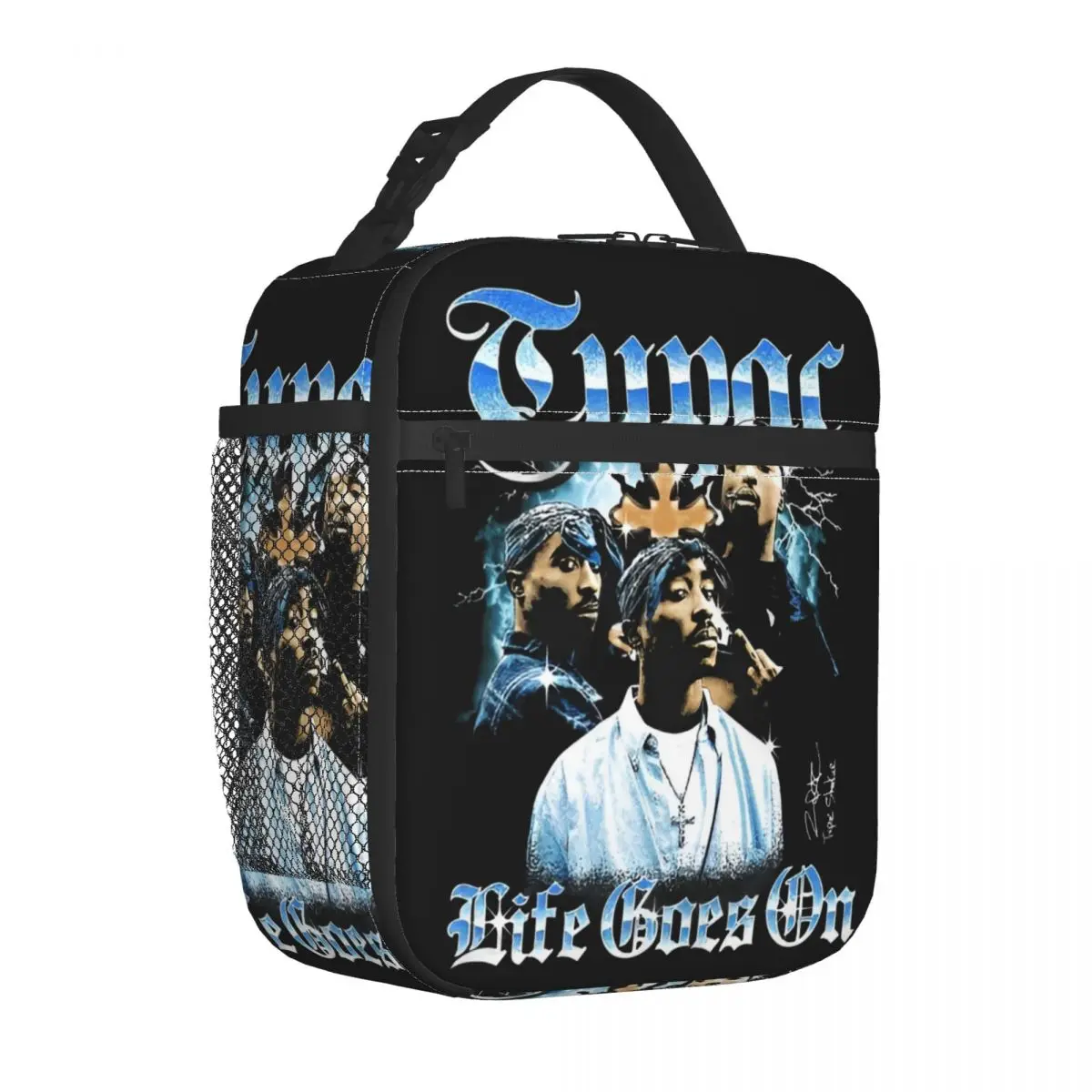 Hip Hop Music Tupac Insulated Lunch Bag Leakproof Meal Container Thermal Bag Tote Lunch Box College Outdoor Food Handbags