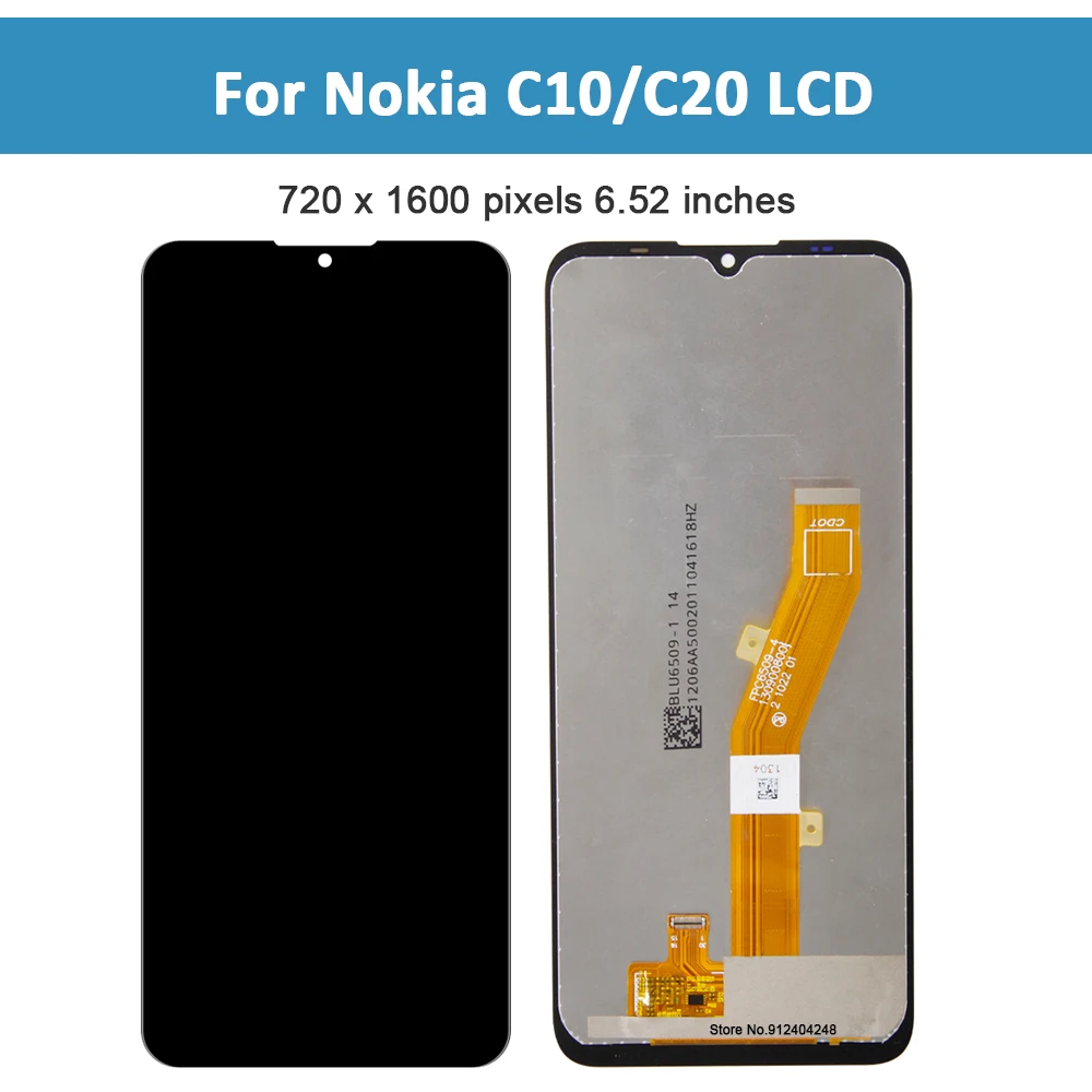 6.52'' Original For Nokia C10 LCD TA-1342 Display Touch Screen Digitizer Assembly For Nokia C20 TA-1339 TA-1348 TA-1352 LCD